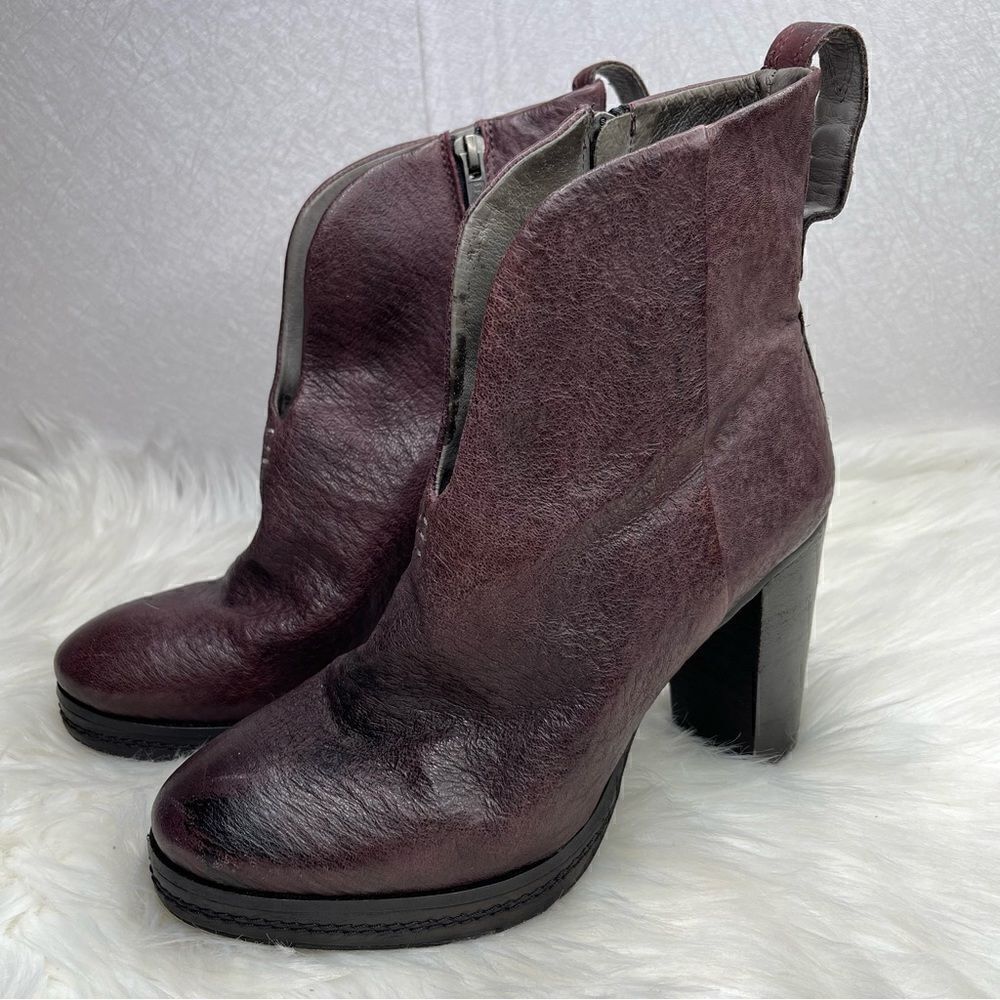 Free People Pebbled Leather Bolo Bandit Boot in Wine 40 - Picture 2 of 11